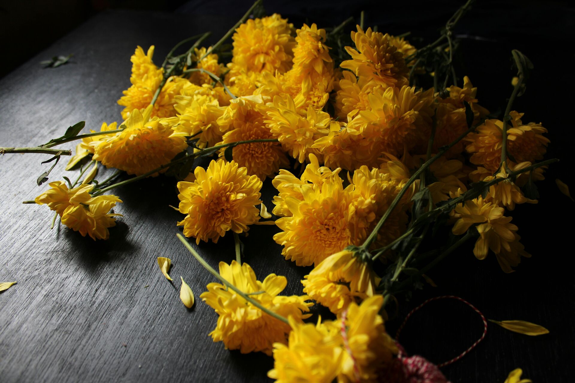 Yellow flowers on a table